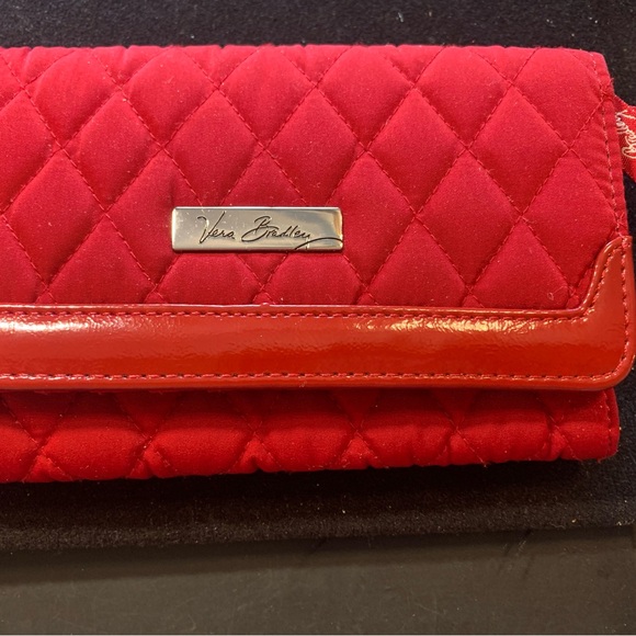 Vera Bradley Quilted Red Nylon and Patent wallet - Picture 2 of 9